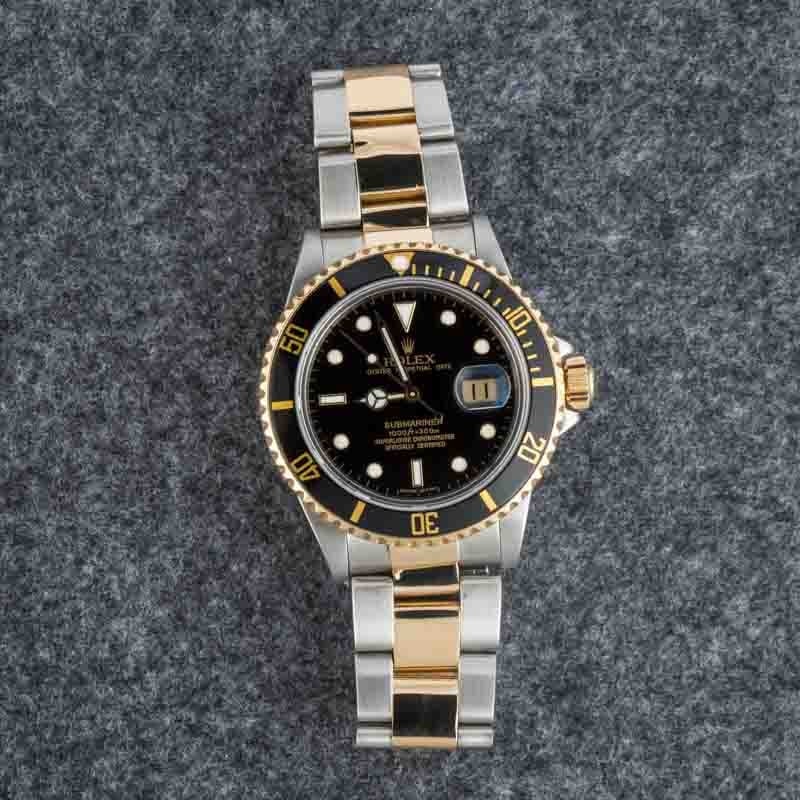 men's rolex submariner 16803 black dial
