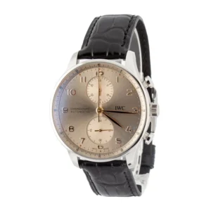 pre owned iwc portugieser chronograph iw371624 dune arabic dial