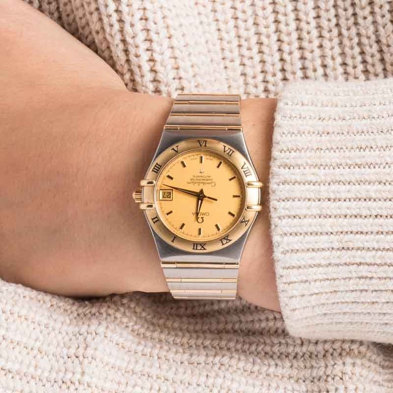 pre owned omega constellation 1202.10.00 champagne dial